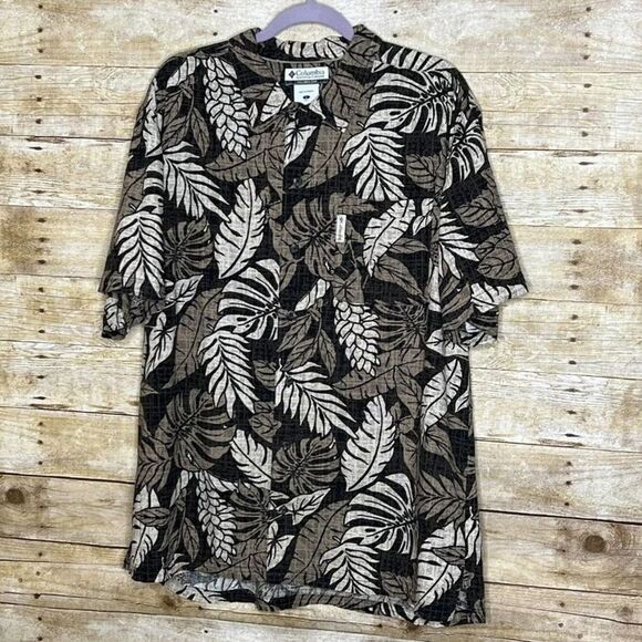 COLUMBIA BUTTON FRONT CASUAL HAWAIIAN RELAXED BEACH EVERYDAY BUTTON FRONT SHIRT - Picture 1 of 3